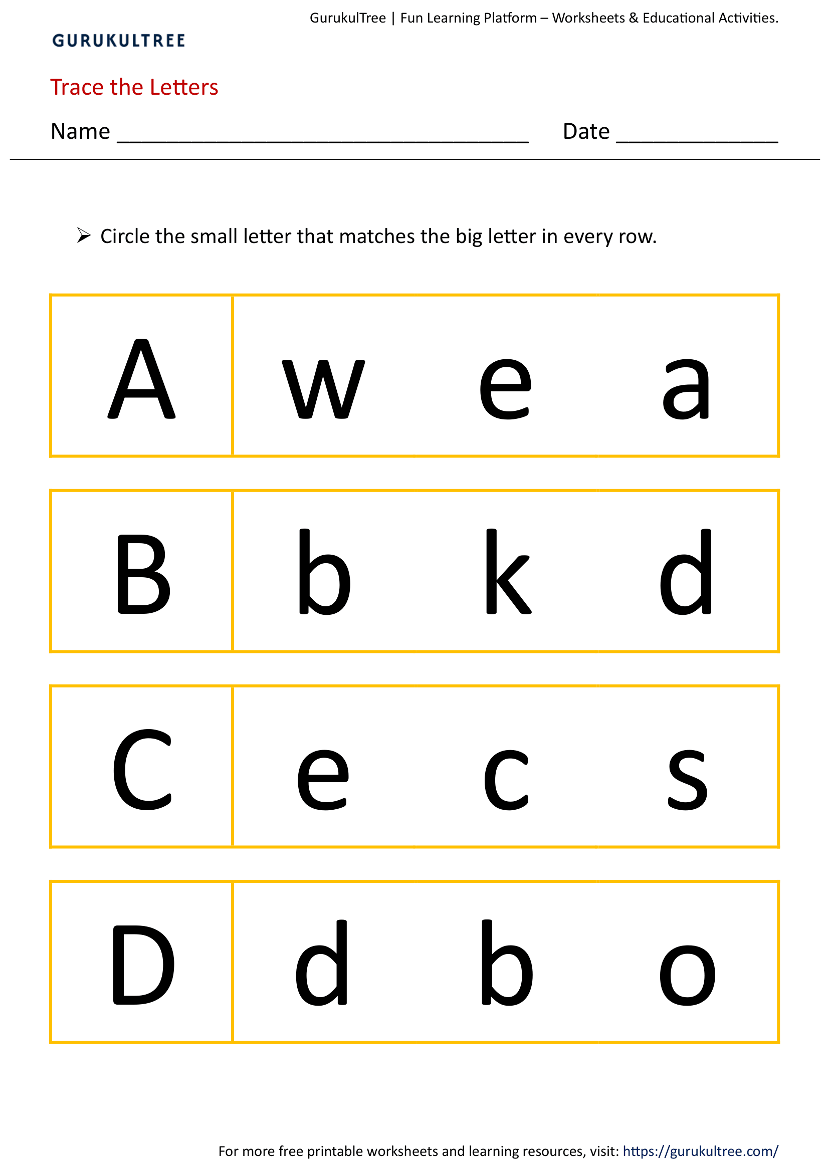 Uppercase Lowercase Letters